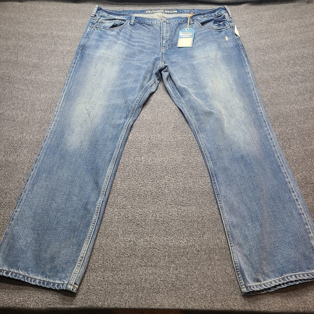 Old Navy Slim Jeans‎ Mens 44x32 Blue New Premium Denim Micro Blue Light Wash
